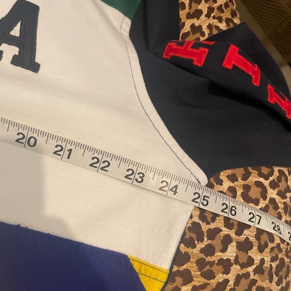 VTG Tommy Hilfiger Colorblock big patch multicolor Polo slim fit XXl - Picture 7 of 9